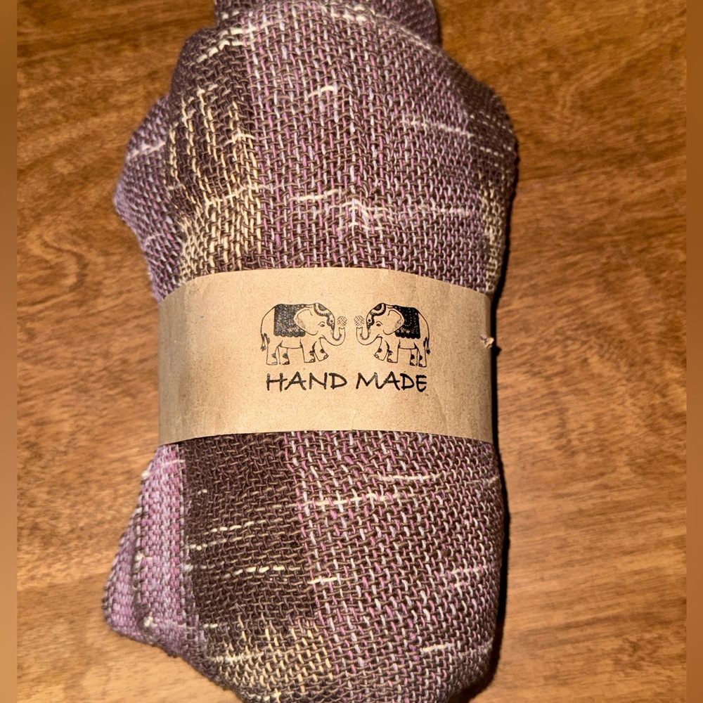 Hand Made Woven Scarf - Mauve, Brown, Cream